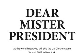 NOVENTI Health SE: UN-Klimagipfel 2019 - NOVENTI Teil der Delegation des Senats der Deutschen Wirtschaft / Offener Brief an den Präsidenten der Vereinigten Staaten von Amerika - The New York Times