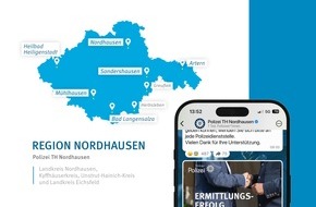 Landespolizeiinspektion Nordhausen: LPI-NDH: Blaulicht aufs Handy: Th&uuml;ringer Polizei startet WhatsApp-Kan&auml;le