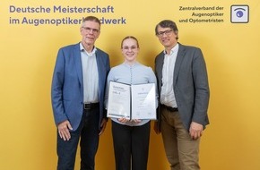 Zentralverband der Augenoptiker und Optometristen - ZVA: Deutschlands beste Nachwuchs-Augenoptikerin 2024 stammt aus NRW