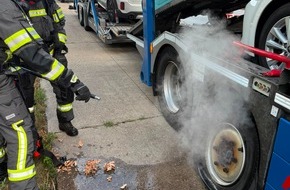 Freiwillige Feuerwehr Werne: FW-WRN: Hei&szlig;e LKW-Bremse sorgt f&uuml;r Einsatz auf der Autobahn