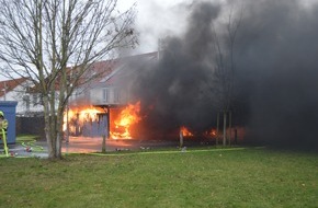 Polizeiinspektion Verden / Osterholz: POL-VER: +Carport mit mehreren Pkw in Vollbrand++Brand einer Hecke++Verfolgungsfahrt unter Alkoholeinfluss++Alkoholisiert in Graben gefahren+
