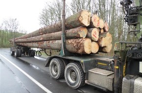 Polizeipräsidium Trier: POL-PPTR: Zahl der überladenen Holztransporte erschreckend ansteigend