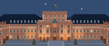 Universität Mannheim: Weihnachtslichterkampagne bringt Schloss Mannheim virtuell zum Leuchten