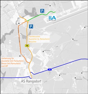 Der schnellste Weg zur ILA 2016 / Veranstalter empfehlen Anfahrt mit öffentlichen Verkehrsmitteln / Neu: &quot;Long Friday&quot; am 3. Juni - Zehn Stunden ILA bis 20 Uhr