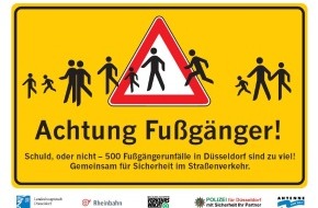 Polizei Düsseldorf: POL-D: Achtung Fußgänger! - Oberbilk - 43-Jähriger bei Verkehrsunfall schwer verletzt