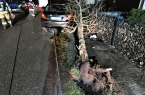 Polizeipräsidium Rostock: POL-HRO: Alkoholisierte Fahrerin prallt mit Pkw gegen Baum