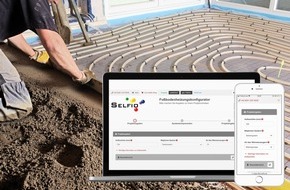 Selfio GmbH: Selfio Fußbodenheizung Konfigurator: Mit wenigen Klicks zur kompletten Materialliste