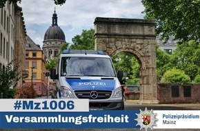 Polizeipräsidium Mainz: POL-PPMZ: Mainz - Versammlung "Beweg was" mit Gegenkundgebungen verläuft störungsfrei und friedlich