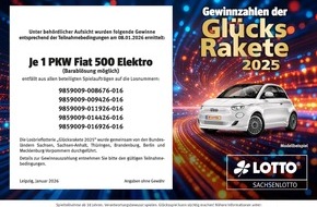 S&auml;chsische Lotto-GmbH: Gl&uuml;cksrakete z&uuml;ndet in Sachsen: F&uuml;nf Fiat 500 gehen in den Freistaat