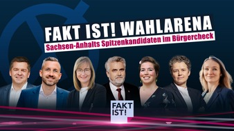 MDR Mitteldeutscher Rundfunk: Landtagswahl Sachsen-Anhalt: MDR-Reportage &bdquo;6 Stimmen, 1 Land&ldquo; und &bdquo;Fakt ist! Wahlarena&ldquo; mit den Spitzenkandidaten im B&uuml;rgercheck