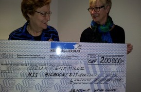 Soroptimist International Schweizer Union / Union suisse Soroptimist International: L'Union Suisse du Soroptimist International donne CHF 200'000 à la Fondation Microcrédit MSS