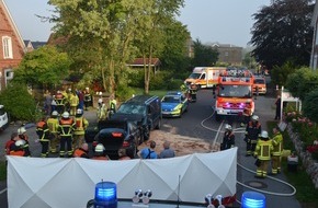 Polizeiinspektion Stade: POL-STD: Acht vorwiegend schwer verletzte Autoinsassen bei Verkehrsunfall im Alten Land