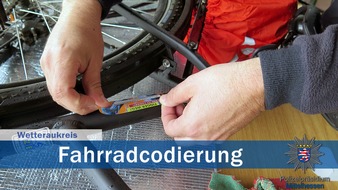 Polizeipräsidium Mittelhessen - Pressestelle Wetterau: POL-WE: Noch Plätze frei - Fahrradcodierung am 08. Mai in Bad Nauheim