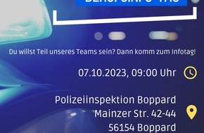 Polizeidirektion Koblenz: POL-PDKO: Berufswunsch Polizist/in? Polizei Boppard gewährt Blick hinter die Kulissen