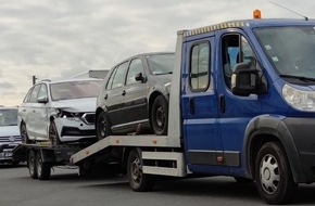 Polizeipräsidium Südosthessen - Offenbach: POL-OF: Unfall mit Polizeifahrzeug; Länderübergreifende Sicherheitskontrolle; Auto beschädigt und abgehauen; E-Scooter-Fahrer geschnitten und mehr