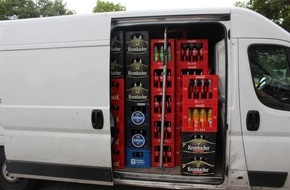 Kreispolizeibehörde Viersen: POL-VIE: Willich: Getränketransporter ohne Ladungssicherung und völlig überladen unterwegs
