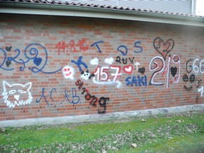 POL-STD: Hoher Sachschaden durch Graffiti an der Raakamp-Sporthalle in Fredenbeck