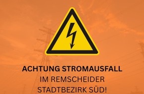 Feuerwehr Remscheid: FW-RS: Stromausfall im Remscheider Stadtbezirk Süd