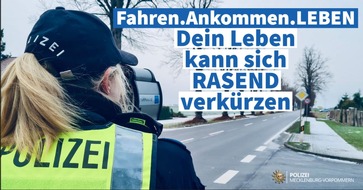 Polizeipräsidium Rostock: POL-HRO: "Fahren.Ankommen.LEBEN!" - Start der Verkehrskontrollen mit Schwerpunkt Geschwindigkeit
