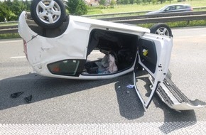 Verkehrsdirektion Mainz: POL-VDMZ: Ingelheim, A60, PKW überschlägt sich