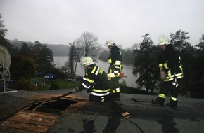 Feuerwehr Essen: FW-E: Feuer im Eisenbahner-Sportverein Kupferdreh, eine Person verletzt
