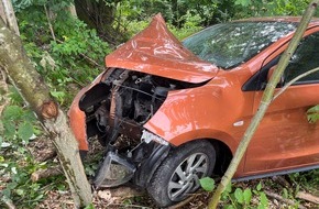 Polizei Mettmann: POL-ME: Geradeaus in Linkskurve - Alleinunfall mit hohem Sachschaden - 2506109