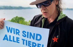 PETA Deutschland e.V.: Udo Lindenberg: "Wir sind alle Tiere!" / Panikrocker gratuliert PETA Deutschland mit neuem Motiv zum 25-jährigen Jubiläum