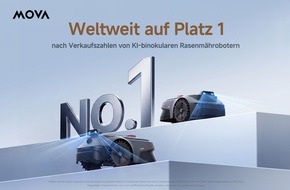 MOVA: MOVA von Frost & Sullivan nach Absatzvolumen bei M&auml;hrobotern mit KI-Dual-Vision weltweit als Nr. 1 ausgezeichnet