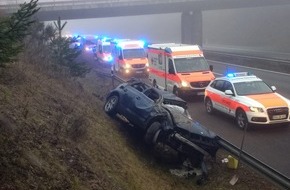 Polizeidirektion Wittlich: POL-PDWIL: Verkehrsunfall-PKW überschlägt sich auf der BAB 60