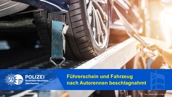 Polizeipräsidium Oberhausen: POL-OB: Führerschein und Fahrzeug nach Autorennen beschlagnahmt - Polizei bittet um Hinweise von Zeugen