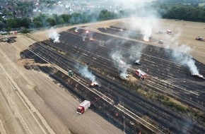 Polizeiinspektion Hameln-Pyrmont/Holzminden: POL-HM: Brand einer landwirtschaftlichen Zugmaschine löst Flächenbrand aus - ca. 150.000 Euro Sachschaden