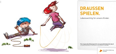 Gesundheitsförderung Schweiz / Promotion Santé Suisse: Eine Comicfigur wirbt für gesundes Körpergewicht