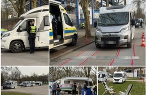 Polizei Duisburg: POL-DU: Neudorf: Sicherer Start in die Camping-Saison: Polizei und Dekra wiegen 70 Fahrzeuge - Experten geben wertvolle Tipps