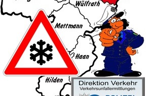 Polizei Mettmann: POL-ME: Auffahrunfall bei besonders starkem Hagel- und Schneefall - Velbert - 2104025