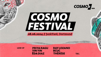 WDR Westdeutscher Rundfunk: Live-Acts mit Haltung, Vibes aus der ganzen Welt / COSMO Festival am 8. Juni in Dortmund