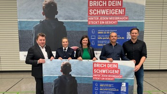 Polizeipräsidium Südhessen: POL-DA: Pfungstadt: Landkreis Darmstadt-Dieburg unterstützt die Präventionskampagne "Brich´ Dein Schweigen -Informationsbanner in zahlreichen Sporthallen des Kreises