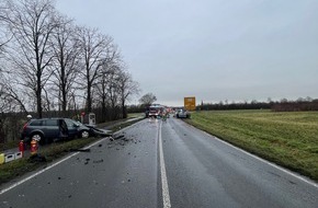 Polizei Coesfeld: POL-COE: Olfen, Dattelner Stra&szlig;e (B235)/Zwei Verletzte bei Frontalzusammensto&szlig;