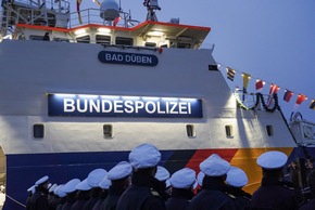 BPOLD-BBS: Mit der feierlichen Taufe des dritten neuen Einsatzschiffes auf den Namen &quot;BAD DÜBEN&quot; ist die Flotte der Bundespolizei komplett