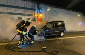 Feuerwehr Landkreis Leer: FW-LK Leer: Fahrzeugbrand im Emstunnel