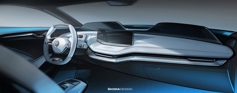 Skoda Auto Deutschland GmbH: SKODA gibt Ausblick auf das Interieur der Elektrostudie VISION E