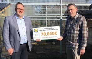 Lidl: Lidl unterstützt den Bund gegen Missbrauch der Tiere mit 70.000 Euro