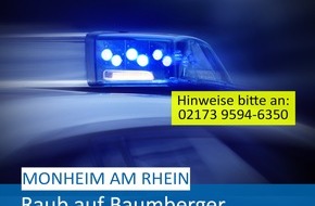 Polizei Mettmann: POL-ME: Raub auf Imbiss: Polizei ermittelt - Monheim am Rhein - 2410018