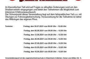 Polizeipräsidium Mannheim: POL-MA: Mannheim: Jugendverkehrsschule Mannheim öffnet wieder ihre Pforten - Sommerferienprogramm 2021 vorgestellt