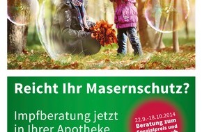 pharmaSuisse - Schweizerischer Apotheker Verband / Société suisse des Pharmaciens: Impfberatungsaktion in der Apotheke: 22. September bis 18. Oktober