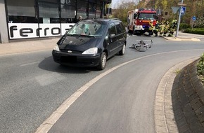 Polizeidirektion Worms: POL-PDWO: Verkehrsunfall zwischen PKW und Fahrradfahrer - Fahrradfahrer schwer verletzt