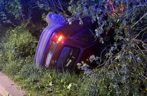 Polizei Hagen: POL-HA: Hagener verliert Kontrolle &uuml;ber sein Auto und &uuml;berschl&auml;gt sich