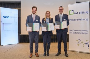 VAA - Führungskräfte Chemie: Exzellente Ideen für eine starke Industrie: VAA Stiftung zeichnet vier Nachwuchsforschende aus