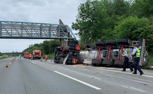 Feuerwehr Gladbeck: FW-GLA: Gefahrgutunfall auf der BAB 2