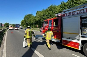 Feuerwehr Weinheim: FW Weinheim: Verkehrsunfall sorgt auf der B38 in Weinheim für Stau am Montag vormittag
