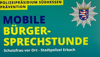 Polizeipräsidium Südhessen: POL-DA: Erbach-Ebersberg/Schönnen: Bürgersprechstunde der Polizei - Fahrräder werden registriert/Keine Anmeldung notwendig